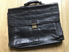 Vintage Black Leather Breifcase, needs minor repairs