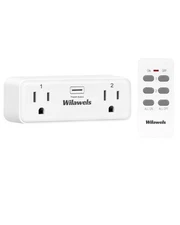 Wireless Remote Control Outlet with 2 Independent Control Sockets, Wireless R...