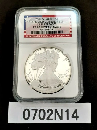 NGC PR70 Ultra Cameo 2012 S Eagle Silver Dollar Proof Coin