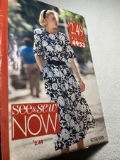 SEE & SEW NOW Pattern 4953 Misses’ Size 6-14 Dress UNCUT