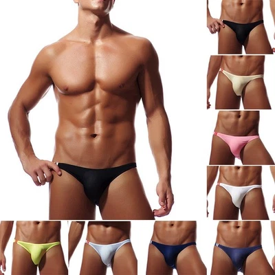 Slip bikini taille basse homme mode sous vêtement string en nylon et élasthann - Photo 1/4
