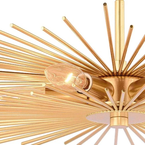 VAXCEL C0228 Nikko 24-in W Gold Mid-Century Modern Semi Flush Mount Ceiling - Picture 3 of 9