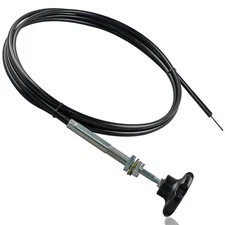 15Ft PTO Control Cable with 2 Inches Black Knob Dump Truck Push Pull Cable Re...