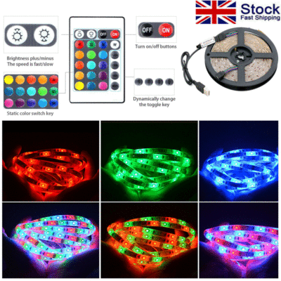 Pre-soldado USB TV Tiras de Luz LED RGB Luz Trasera Retroiluminación luz de estado de ánimo Pre-soldado USB TV Tiras de Luz LED RGB Luz Trasera Retroiluminación luz de estado de ánimo