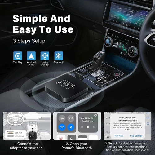 Wireless CarPlay Adapter USB Dongle For iPhone Apple Wireless Carplay Plug &Play - Picture 2 of 12