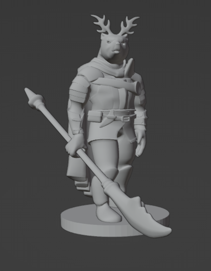 Were Bear Knight w/Antlers Monster Manual 28mm Scale DND D&D Tabletop ...