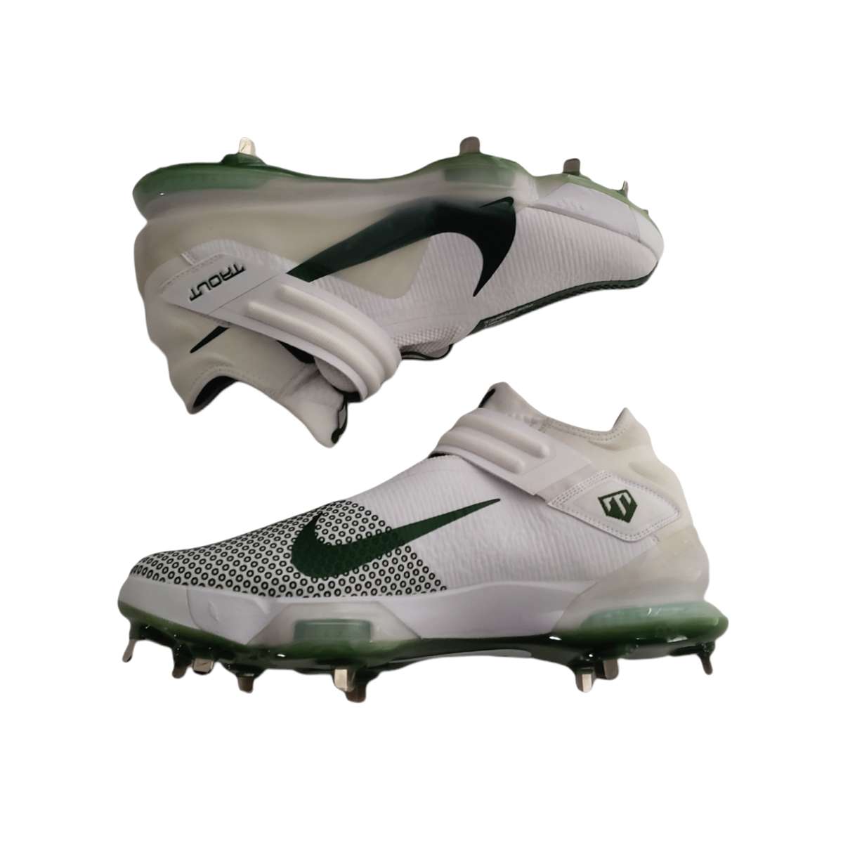 Nike Men Force Zoom Trout 7 Pro Mid Baseball Cleats White 