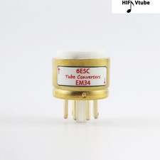One Gold plated 6E5C to EM34 Vacuum tube convert socket