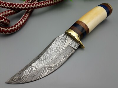 FORGING Steel BLADE Hunting CAMPING Knife SURVIVAL BOWIE Bone Handle Sheath