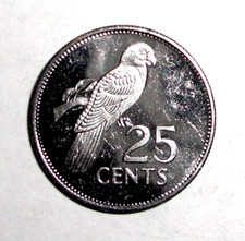 1993 Seychelles Coin 25 cents Black Parrot Jungle Bird Animal African Wildlife