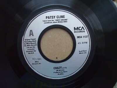 Patsy Cline - Crazy / Walking After Midnight - Rare Jukebox 45 -READ DESCRIPTION
