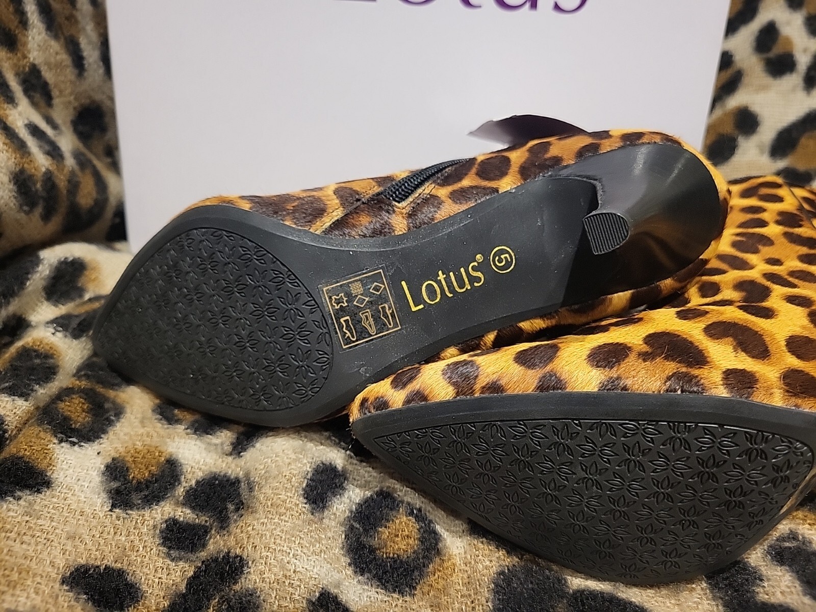 PONY Stivaletti leopardati pelle capelli di cavallo LOTUS UK 5 EU 38 NUOVI imballati