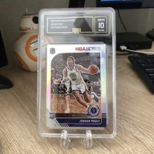Jordan Poole 2019-20 Panini NBA Hoops #223 Premium Stock GMA- 10 Rookie RC 