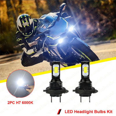 2X H7 LED Headlight Bulbs Conversion Kit 6000K White For Yamaha YZF R1 ...