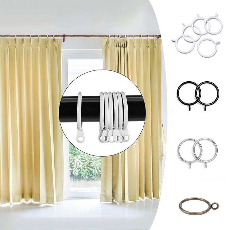 30PCS Curtain Rings Hooks Curtain Hanging DIY Metal Hooks Clips