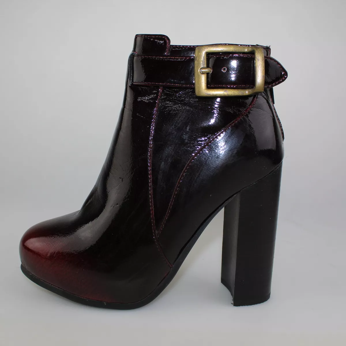Women s Shoes JEFFREY CAMPBELL 37 Eu Booties Burgundy Paint DC171 37