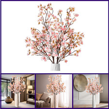4 Pcs Artificial Cherry Blossom Flower Branches, Bulk Silk Faux Flowers Real