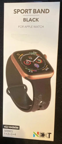 NEXT - Sportarmband Uhrenarmband für Apple Watch® 42mm und 44mm - Schwarz - Bild 2 von 6