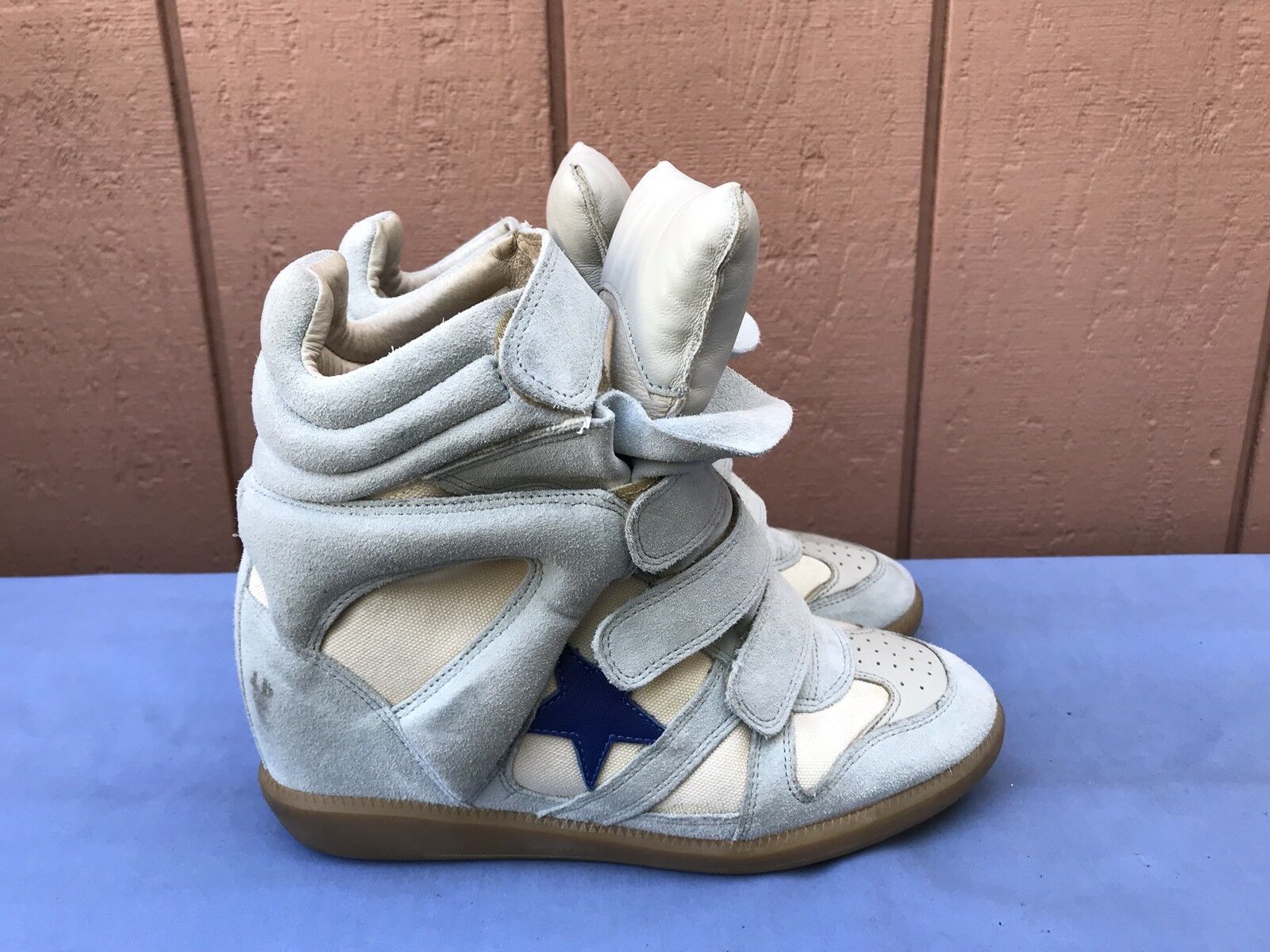 Cadeau stem Besnoeiing EUC ISABEL MARANT 37 US 6.5 Baby Blue Suede OG BAYLEY STAR Wedge Sneaker  Shoe A5 | eBay
