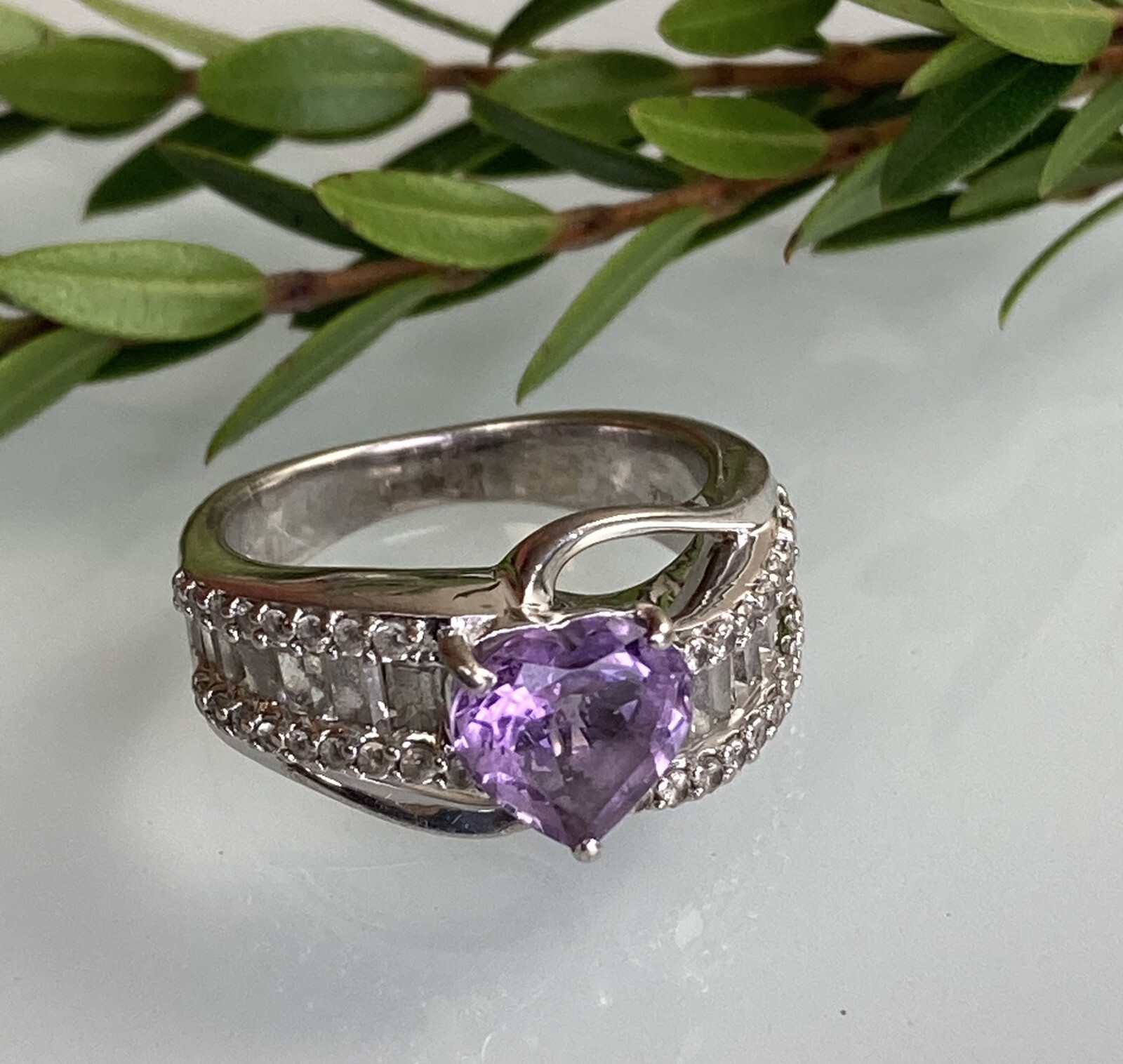 Sterling 925 Solid Silver Loaded Diamond Amethyst… - image 5