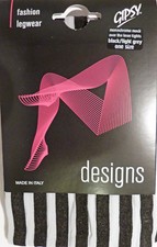 Gipsy One Size Mock Over The Knee Tights Burlesque Style in Black and Grey