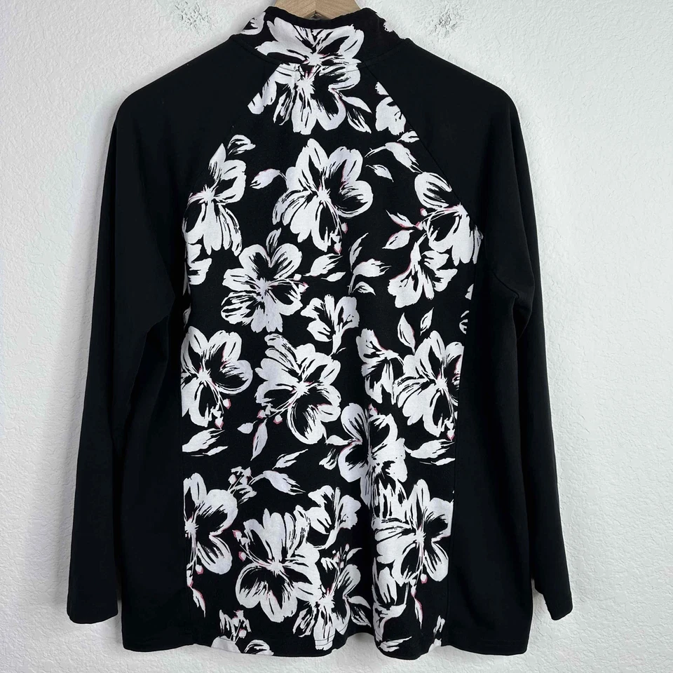 Lauren Ralph Lauren Active Women’s 1X Floral Long Sleeve Zip Athleisure Jacket - Image 2 of 4