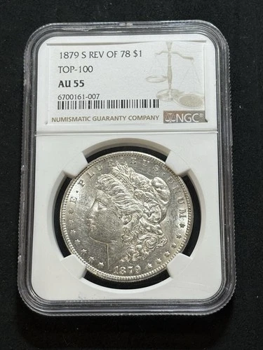 1879-S Reverse of 1878 (Rev 78) Morgan Dollar $1 NGC AU55, Top-100