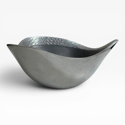 INSPIRED GENERATIONS Croco Catch The Wave Serving Bowl Brushed Aluminum Vintage