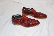Men's Stacy Adams brown leather double Buckle Oxford dress shoes size 10