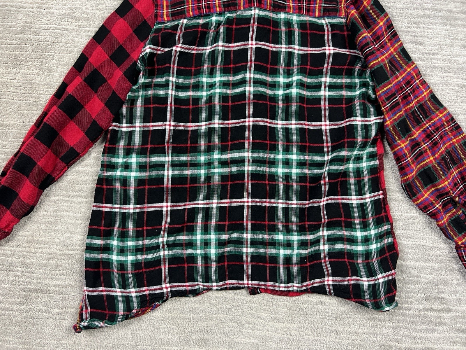 Blair Patchwork Flannel Top Multicolor Plaid Butt… - image 9