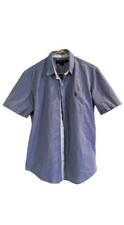 U.S. Polo Assn. Men  s Button-Up Shirt  Blue Cotton  Size M