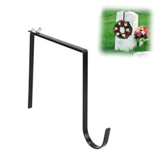 Headstone Wreath Hanger, Adjustable Gravestone Flower Holder Fit for 6-11 Inch 