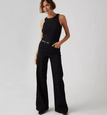 HOT LEVI'S 318 Shaping Wide Leg Women's Jeans - Soft Black NEW WITH TAG