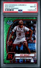 2024 BOWMAN CHROME UNIVERSITY GREEN SHIMMER #1 ACE BAILEY PSA 8