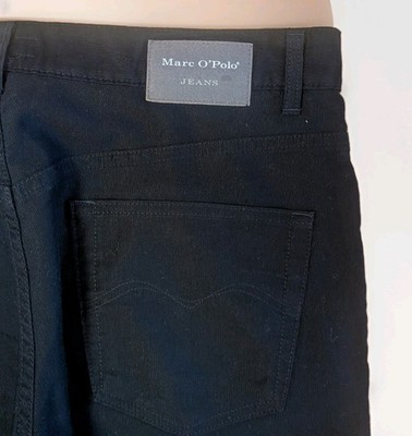 Marco Polo Mens Trousers 36 Waist 34 Long In Black 100% Cotton