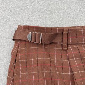 NWT Free People Saturn Brown Plaid Bubble Mini Skirt 12 Dark Academia Low Rise