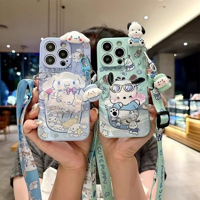 Soft Silicone Cute Dog Phone Case With Dust Plug Pendant For All iPhone Models