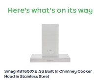 Smeg 60cm Slimline Chimney Cooker Hood - Stainless Steel KBT600XE