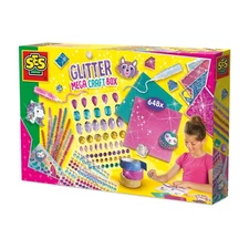 SES Creative 14139 Glitter Mega Craft Box - Creative Craft Kit for Kids Aged 5+