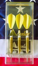 Vintage NOS Accudart 22 Gram Dart Set Yellow Feather Flights NEW 
