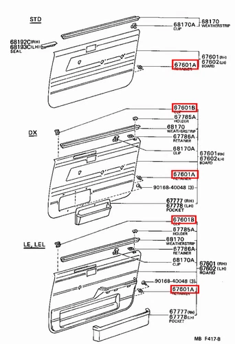 Genuine 4Runner VZN66 VZN61 RN75 RN70 RN66 RN65 RN61 Front Door Trim Clip x5 - Picture 20 of 20