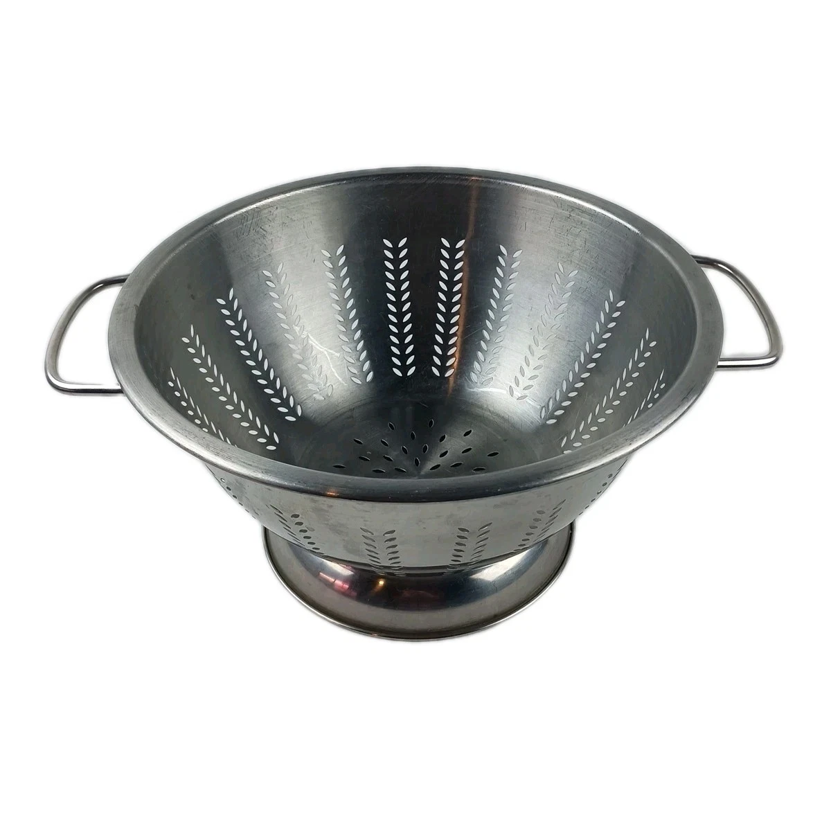 Vintage AMCO 6 Qt Stainless Steel Pedestal Colander Footed Pasta Strainer Korea