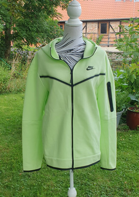 Nike Tech Fleece Jacke Sweatjacke Gr. L Grün Limette Black Schwarz Neuwertig TOP