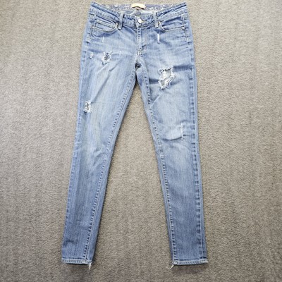 Paige Jeans Womens 27 Medium Wash Distressed Skyline Skinny