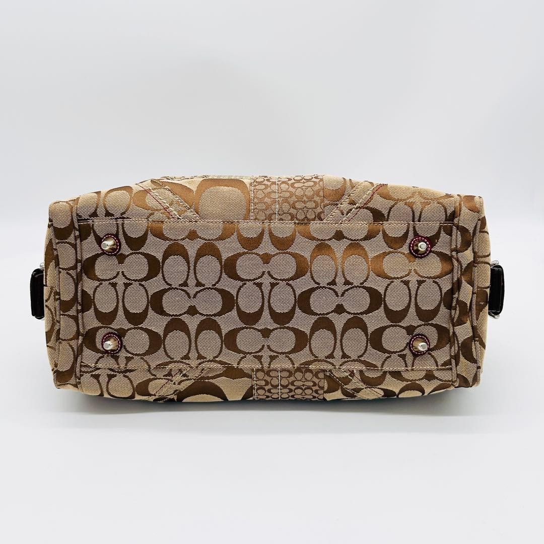 Coach Signature Patchwork Python Mini Boston Hand… - image 5