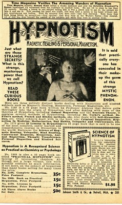 1950 small Print Ad of Practical Hypnotism Magnetic Healing & Personal Magnetism