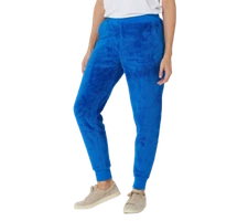 Denim & Co. Active Sherpa Ankle Length Jogger Blue Sapphire Choose Size