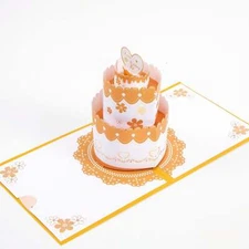 Elegant Wedding Cake - Pop Up Wedding 3D Greeting Card with Envelope