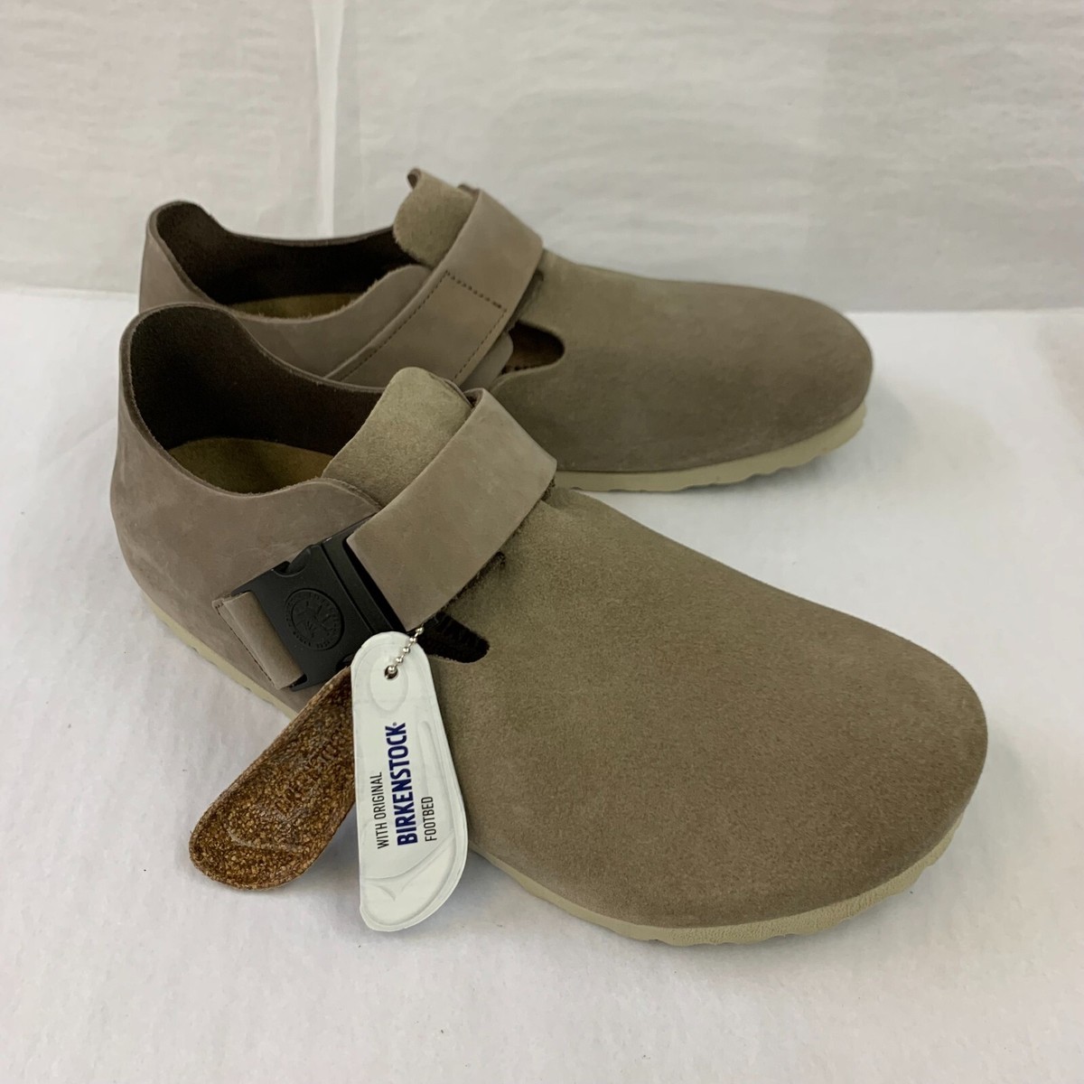 Birkenstock New w/o Box London Tech Taupe Suede Leather