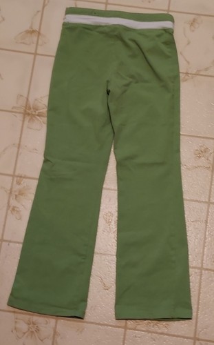Place Girls' Knit Pants, Sz 6X/7, Boot-Cut, Green with White Band at Waist - Picture 2 of 5